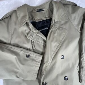 Vintage Pierre‎ Cardin Khaki Trench-Coat Size 40R With Removable Lining W/O Belt